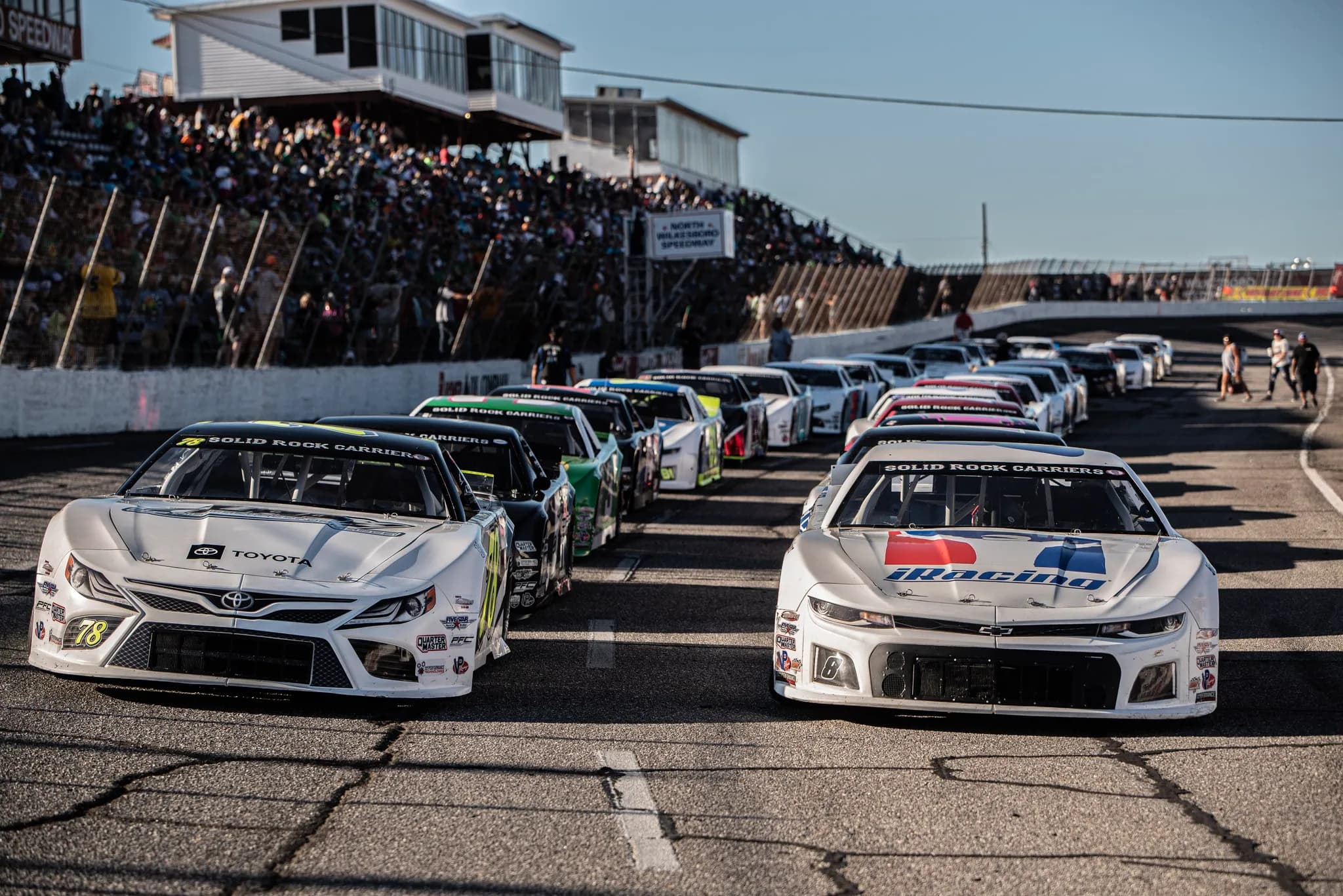Short track racing action